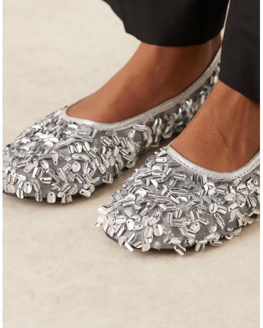 ASOS Natural Lucid Sequin Ballets