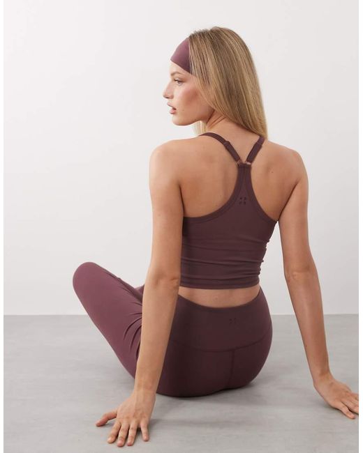 4505 Pink Icon Soft Touch Yoga Cami With Inner Bra And Adjustable Straps