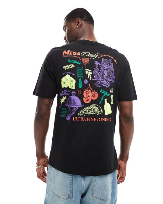 T-shirt oversize avec imprimé nourriture au dos Jack & Jones pour homme en coloris Gray