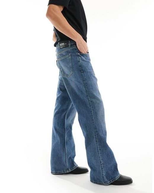 Dr. Denim Blue Rift Bootcut Leg Jeans for men