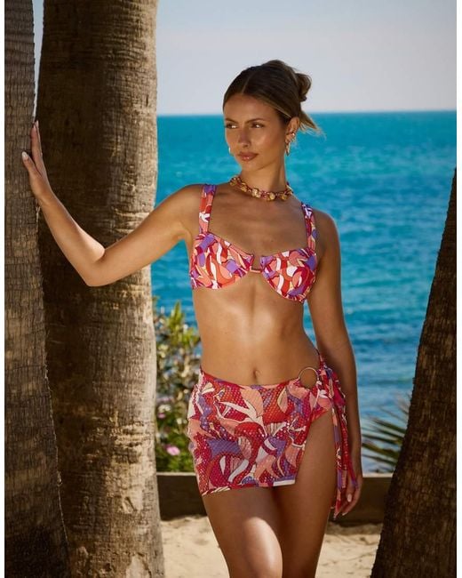 South Beach Pink X Sasha Corte-T Abstract Print Wrap Sarong