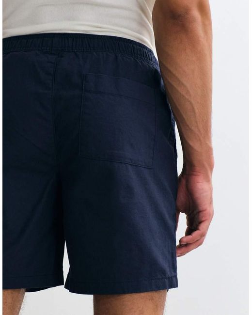 ASOS Blue Linen Blend Shorts for men