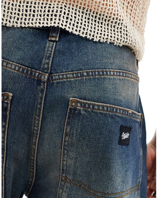 Short en jean ultra baggy - délavé Pull&Bear pour homme en coloris Blue