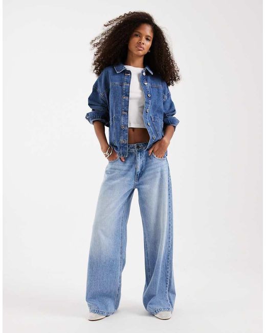 Vero Moda Blue Denim Shacket With Front Pockets
