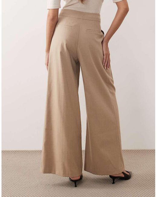 ARRANGE Natural Tailored Wide Leg Trouser Co-ord With Pleats