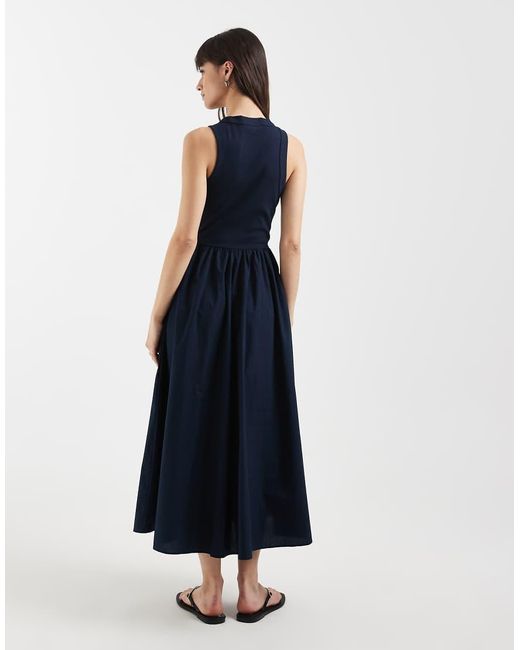Tommy Hilfiger Blue Rib Poplin Tank Dress