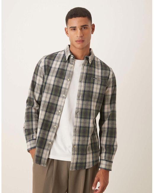 Barbour Brown Sillwith Tailored Checked Shirt for men