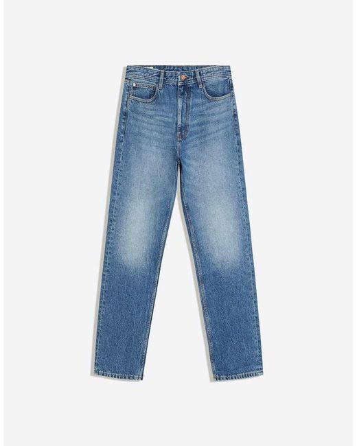 Bershka Blue Straight-leg Jeans for men