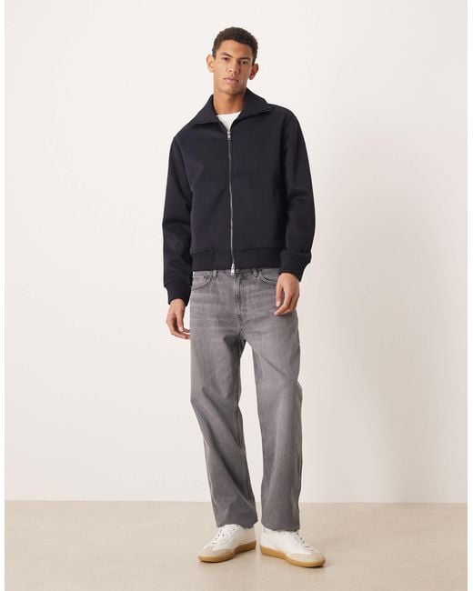Mango Blue Zip Through Sweatshirt for men