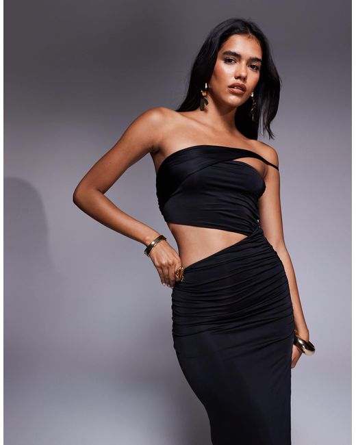Oh Polly Blue Cut-Out Maxi Dress