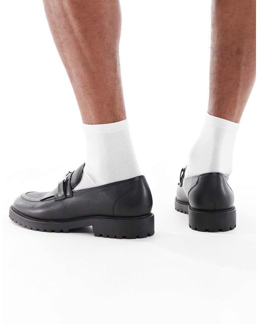 ASOS Black Faux Croc Loafers for men