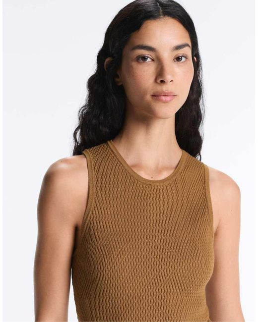Oysho Brown Sleeveless Knit Top