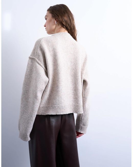 TOPSHOP Gray – relaxed-fit-strickjacke