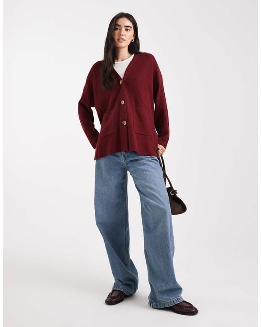ONLY Red Oversized Cardigan