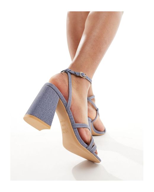 New Look Blue Block Heel Multistrap Sandal