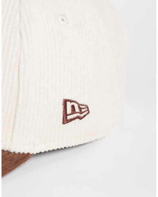 KTZ Natural La Dodgers 9forty Cord Contrast Peak Cap for men