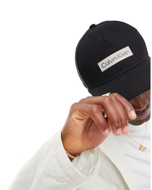 Cappellino da baseball con logo ricamato di Calvin Klein in Black da Uomo