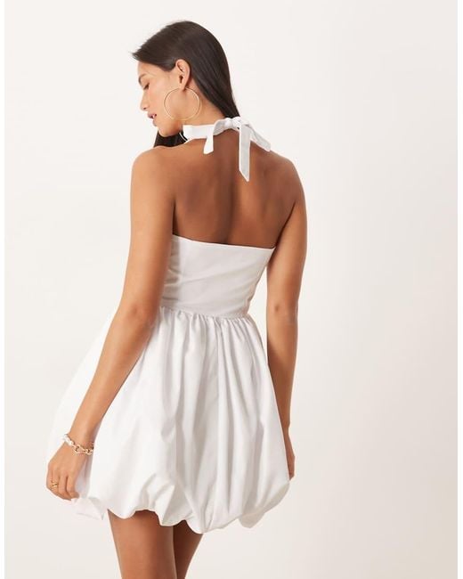 Collective The Label White Puffball Halterneck Mini Dress
