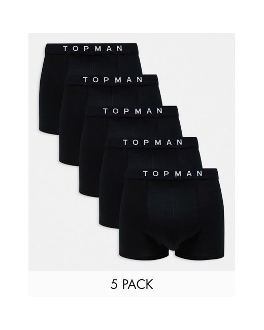 Topman Black 5 Pack Trunks for men