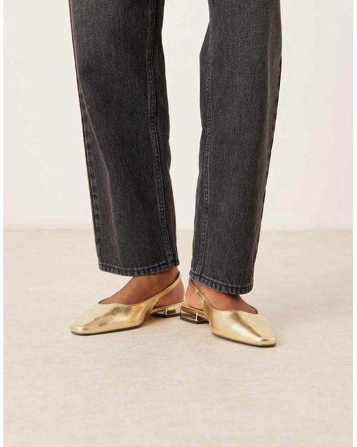 ASOS Black Wide Fit Logan Slingback Ballets