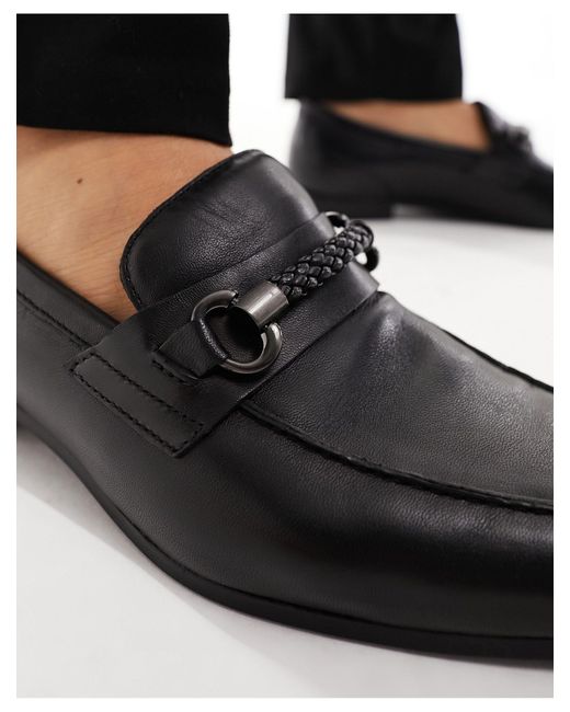 ALDO Gento Leather Loafers With Snaffle Trim in Black for Men | Lyst UK