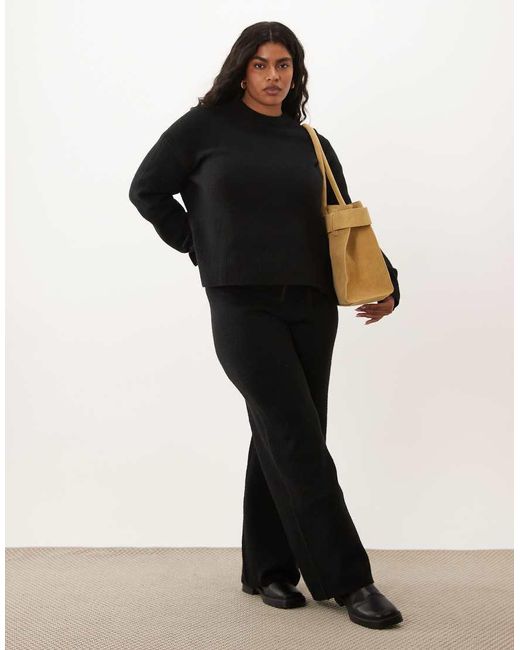 ASOS Black Asos Design Curve Boxy Jumper With Side Split Detail