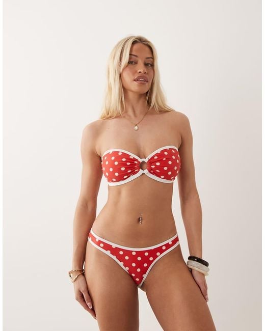Peek & Beau Red Bandeau Bikini Top