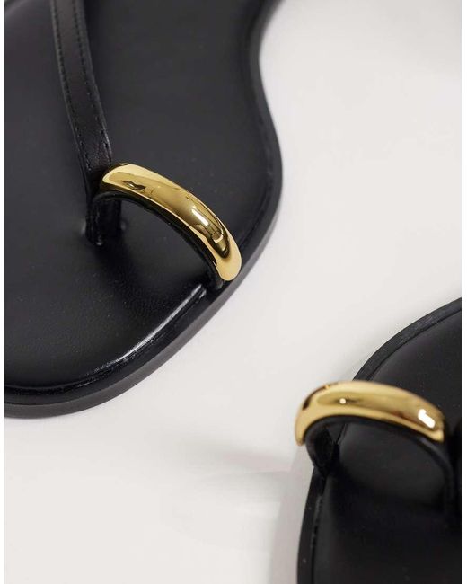 Mango White Hardware Detailing Flat Sandals
