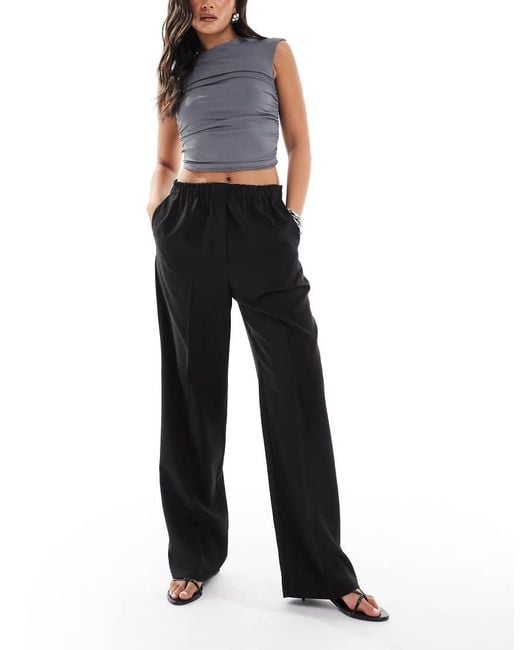 ASOS Black Tailored Pull On Trousers