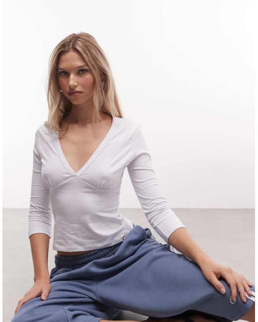 Collusion Gray Deep V Vest Top