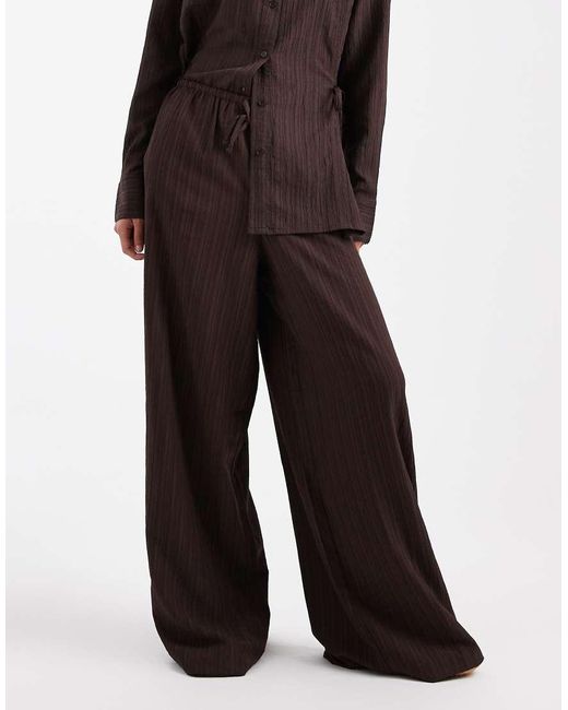 Wednesday's Girl Black Striped Wide Leg Trousers