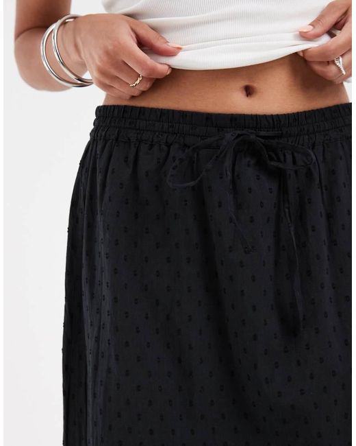 Vero Moda Black Dobby Texture Boho Maxi Skirt
