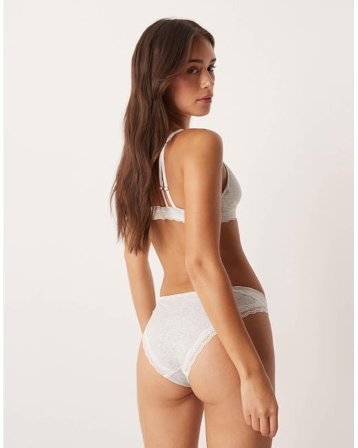 Free People Brown Lace Trim Bikini Briefs