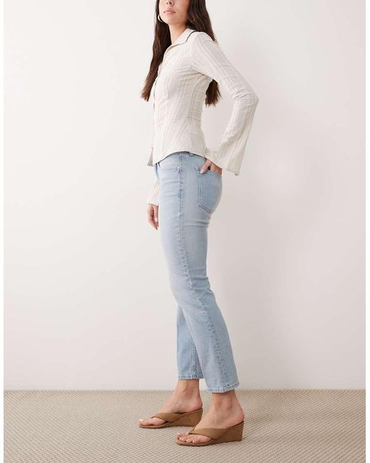 GOOD AMERICAN Blue Good Icon Straight Ankle Leg Jeans