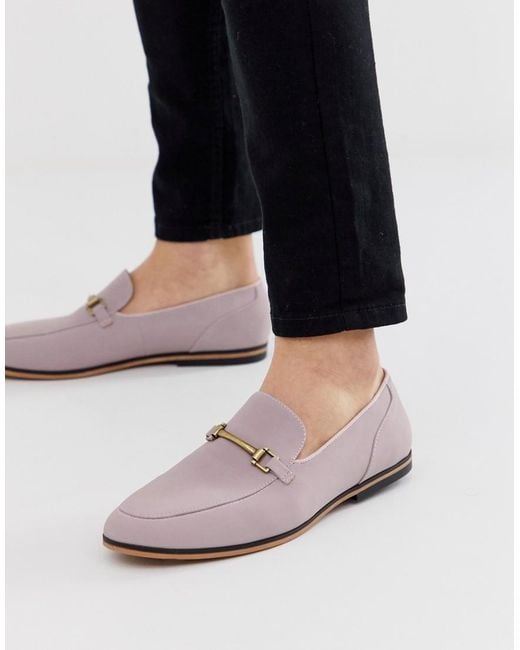ASOS Purple Loafers In Lilac Faux Suede for men
