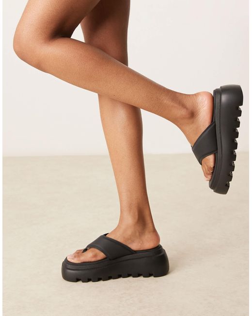 Raid Natural Texas Toe Thong Platform Sandals