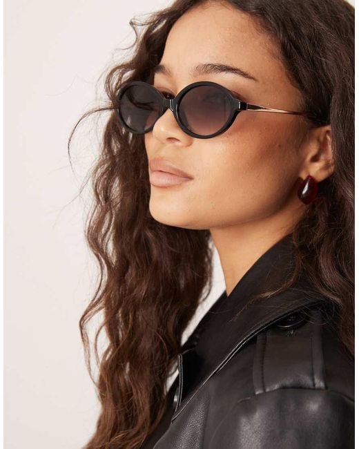 ASOS Black Silm Oval Sunglasses