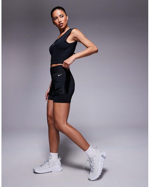 Nike Gray Nike pro – training dri-fit – formende leggings-shorts