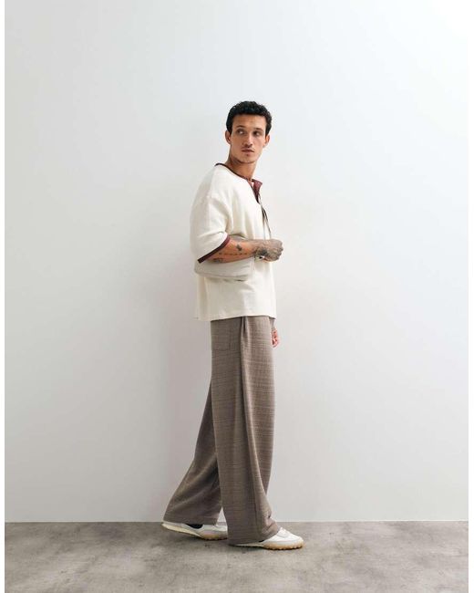 ASOS White Oversized Balloon Textured jogger With Side Pleat for men