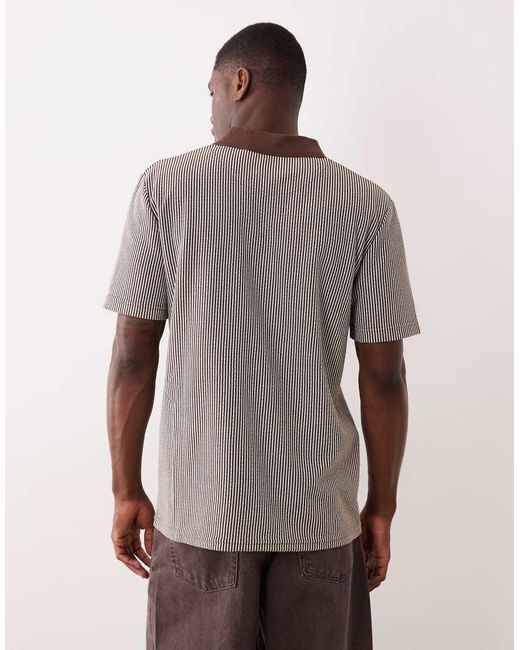 Brave Soul Brown Short Sleeve Polo Top for men