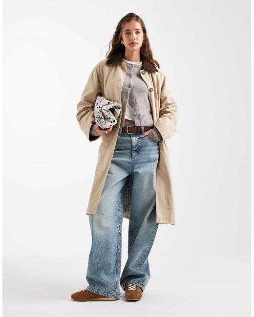 Mango Natural Teen Longline Barn Jacket
