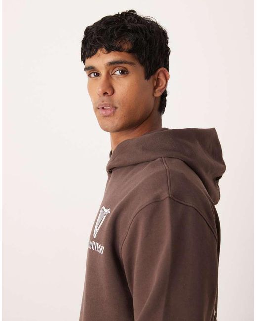 ASOS Brown Unisex Oversized Hoodie With Guinness Print