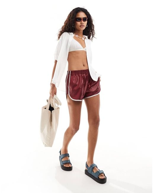 Monki Red Oversize Boxy Blouse