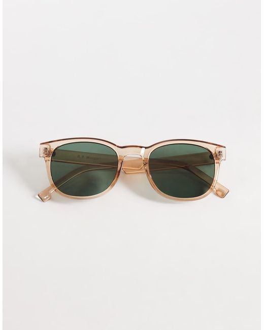 A.J. Morgan Natural Hill Street Rectangular Sunglasses