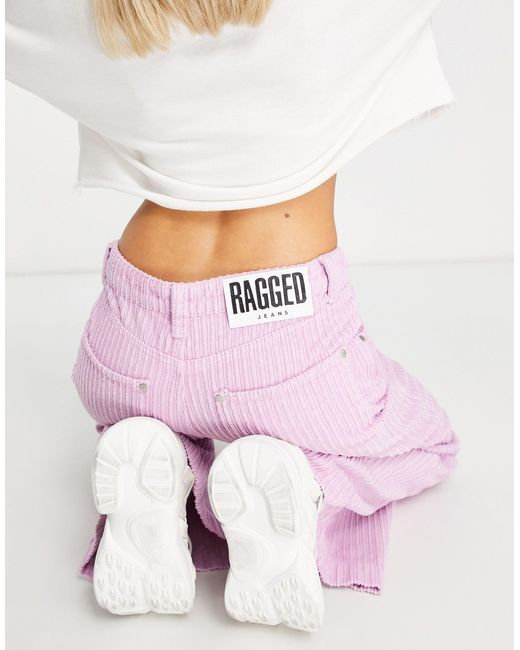 The Ragged Priest Pink Super Wide Street Sweeper Cord Trousers