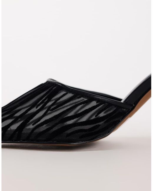TOPSHOP Black Alessio Angular Heel Pointed Court Shoe