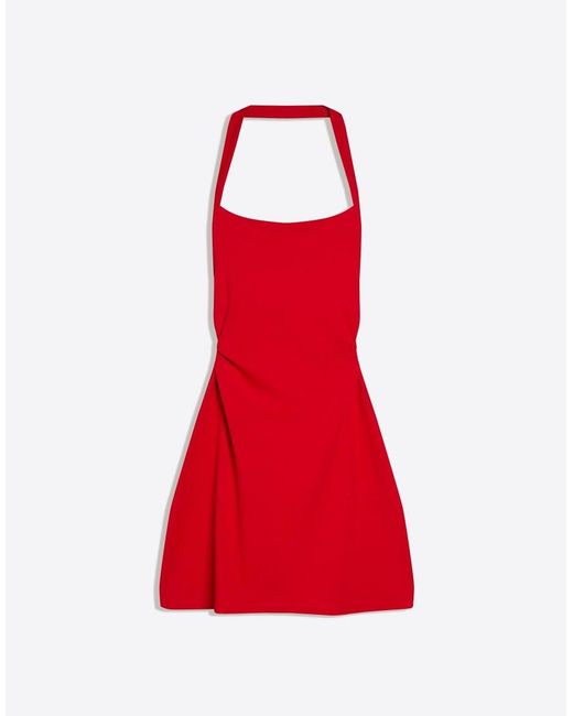 Bershka Red Mini Halter Neck Dress