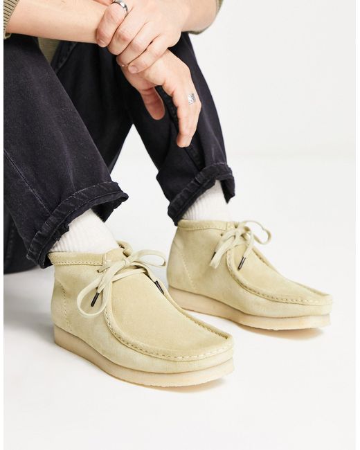 Clarks Wallabee Boots in Natural for Men | Lyst UK
