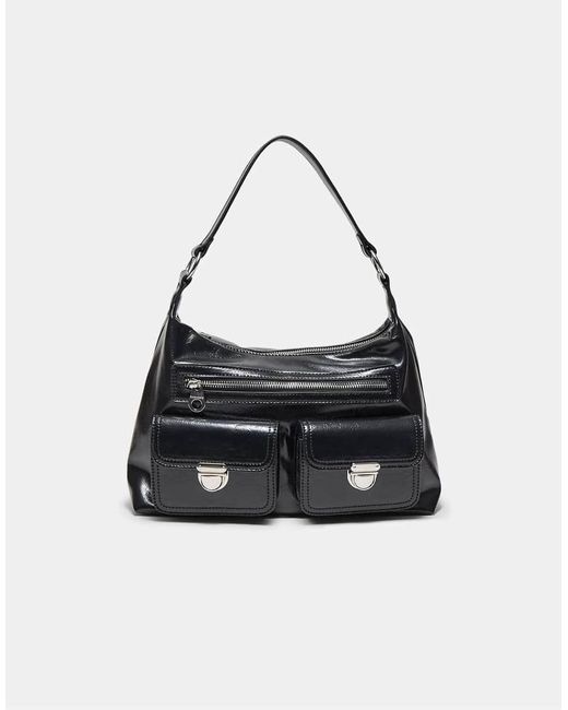 Stradivarius Black Shoulder Bag With Pockets