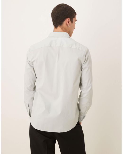 Abercrombie & Fitch – langärmliges hemd in White für Herren